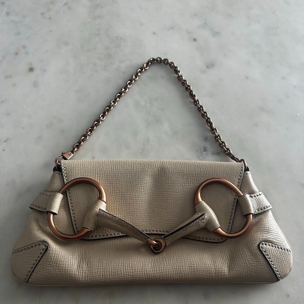 Gucci Vintage (2005/2006) Small Horsebit Chain Leather Clutch